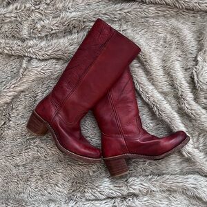Frye Red Leather Campus Boots